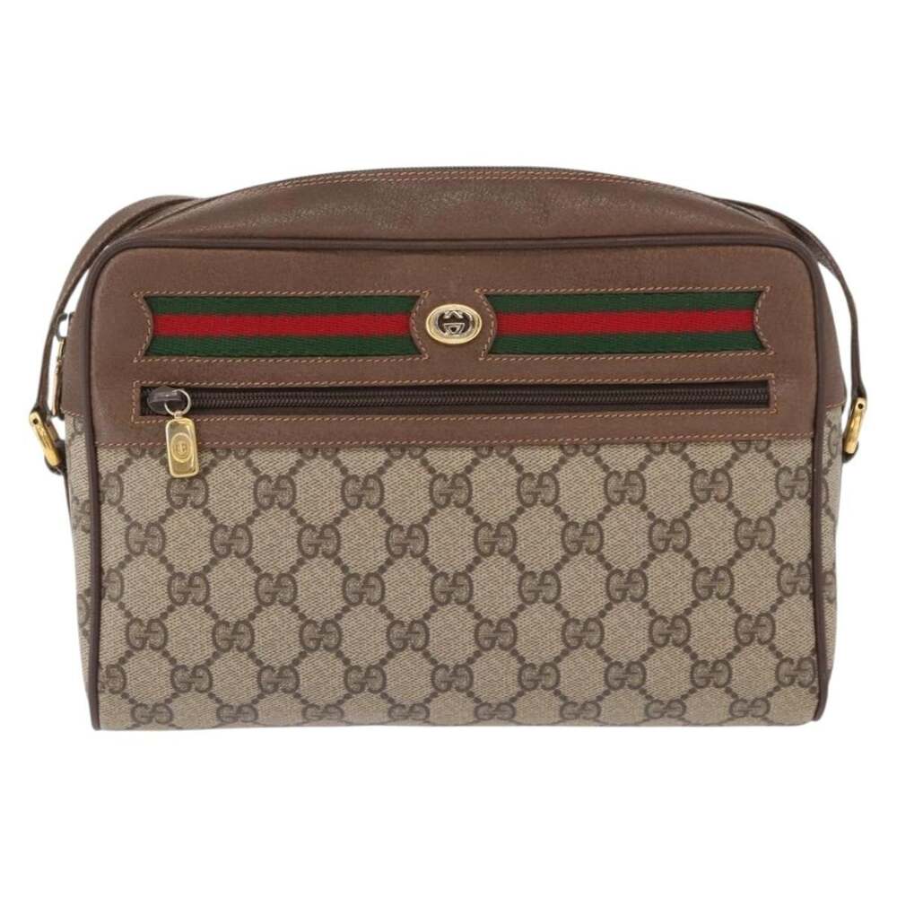 Gucci GG Supreme Web Shoulder Bag Beige
